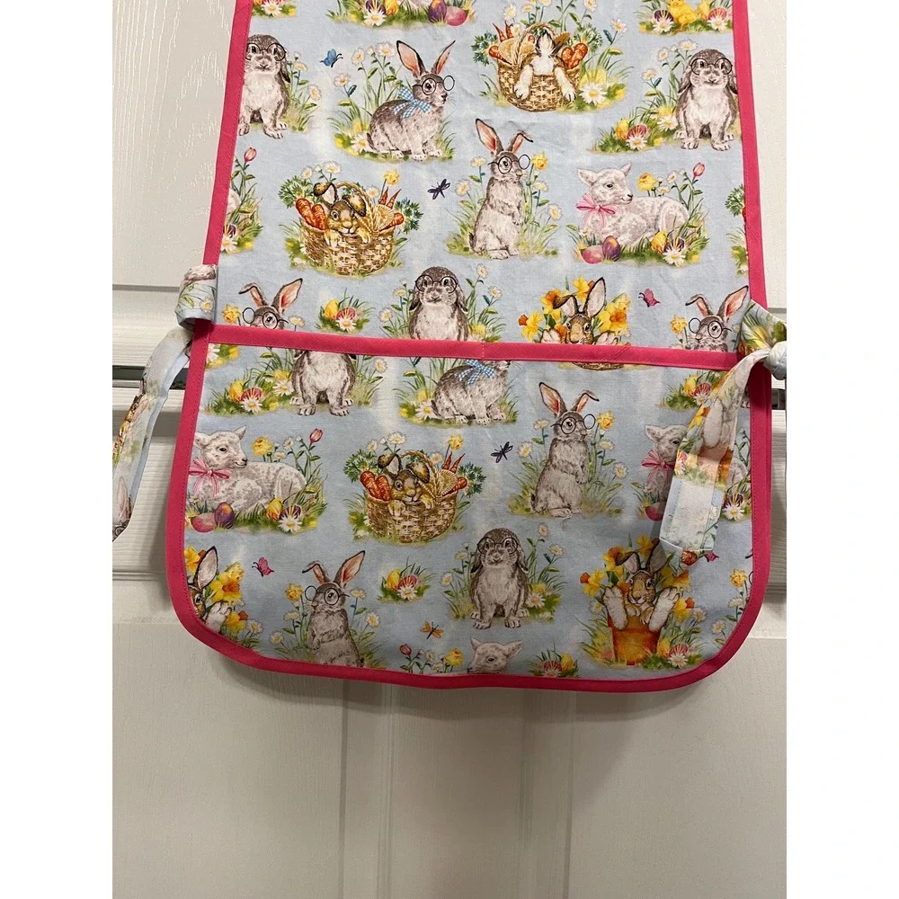 Handmade Bunny Apron Easter Apron: Adult Size XS-XL Spring Smock Apron